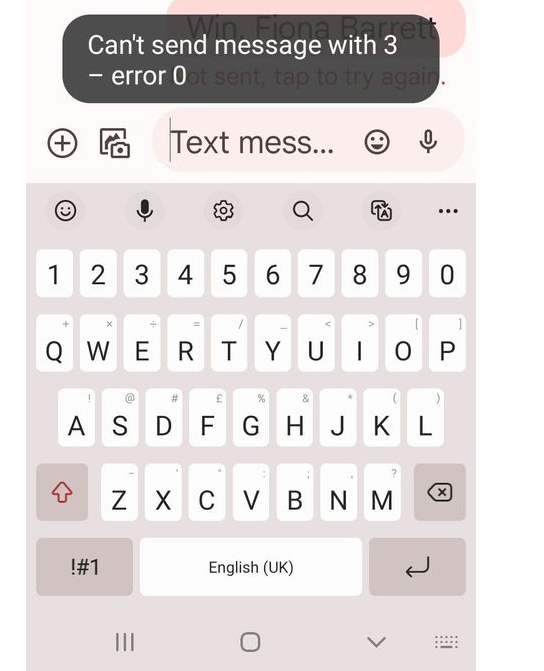 error 0 sending sms